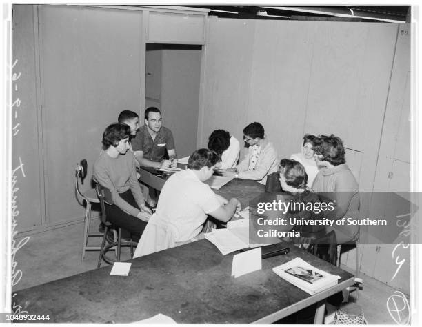 Junior achievement , 9 November 1961. Mike Reeske -- 16 years;Sharon M Sullivan;Susi Morris;James Drake;Debbie Buffington;Cathy Bouslog;Dave...