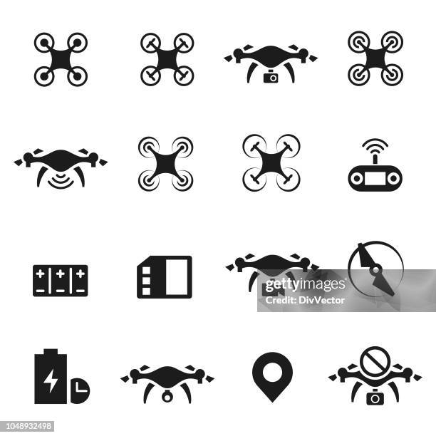 stockillustraties, clipart, cartoons en iconen met drone vector pictogramserie - drone