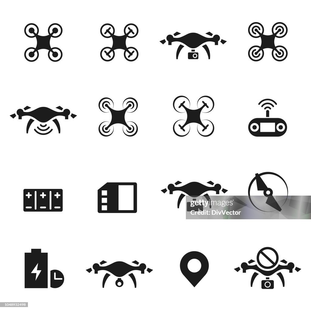 Drone icon vector set