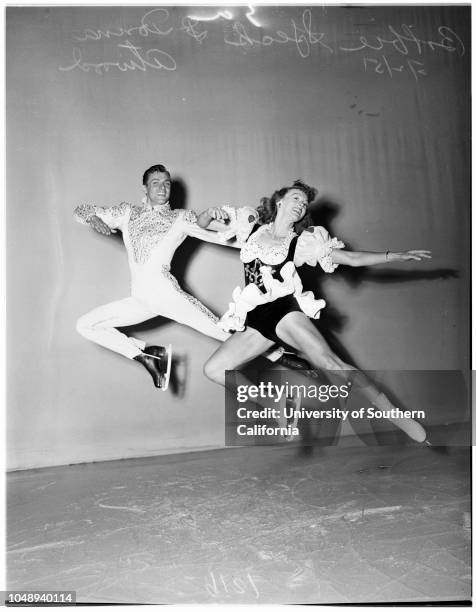 Ice Capades;society, May 2, 1951. Patti Phillippi;Donna Atwood;Teddy Roman;Jeanne Sook;Bobbie Sook..