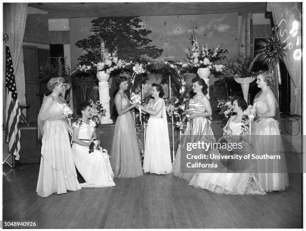 Hungarian Debutantes;society, May 19, 1951. Miss Geraldine Toth;Miss Madalene Sovicz;Miss Sylvia Allgower;Mrs Julianna Ibos Donovan;Miss Elsie Jane...