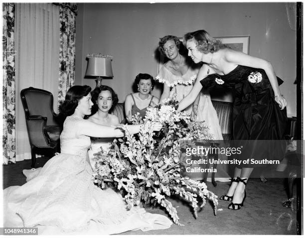 Junior Guild Girls;society, April 17, 1951. Anna Marie Murphy;Lois Menard;Peggy Lyon;Rose Karelson;Mary Anne Durkin.;More descriptive information...