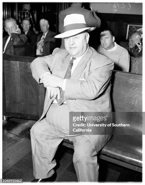 Cohen trial, June 15, 1951. Beverly Gibbs;Don Lee ;Mrs Don Lee;Jimmy Rist;'Babe' McCoy ;John Hudkins;Eli Lubin;Johnny Stompanato..