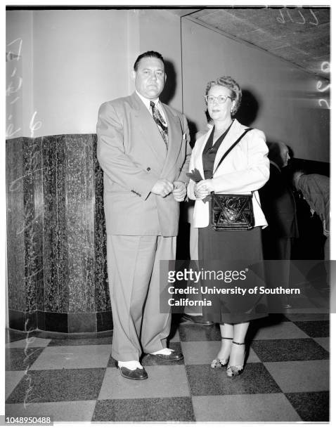 Cohen trial, June 15, 1951. Beverly Gibbs;Don Lee ;Mrs Don Lee;Jimmy Rist;'Babe' McCoy ;John Hudkins;Eli Lubin;Johnny Stompanato..