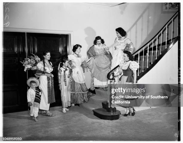 Society -- Damas Pan Americanas, May 25, 1951. Antonio Juan Moreno;Elenita Moreno;Brenda Song;Jeannette Ross;Anna Maria Arce;Ana Victoria...