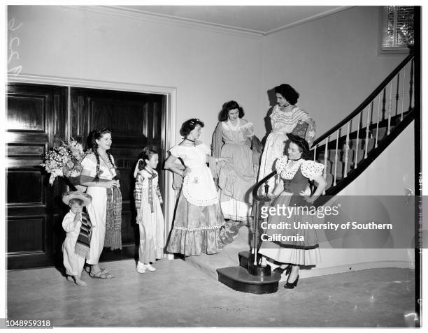 Society -- Damas Pan Americanas, May 25, 1951. Antonio Juan Moreno;Elenita Moreno;Brenda Song;Jeannette Ross;Anna Maria Arce;Ana Victoria...