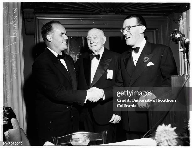 California Real Estate Association, Biltmore Hotel, 05 January 1952. James M Udall ;Willard Johnson ;Frank F Merriam .Los Angeles; California; USA.