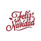 Spanish Merry xmas lettering - Feliz Navidad on white background