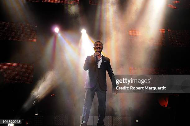 Sergio Dalma performs at the Theater Liceu on October 6, 2010 in Barcelona, Spain.