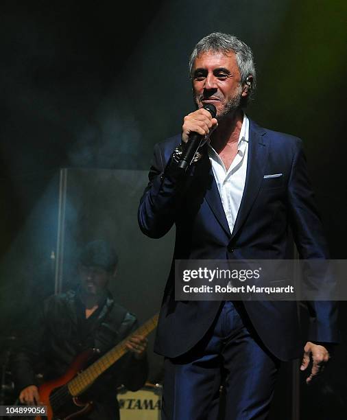 Sergio Dalma performs at the Theater Liceu on October 6, 2010 in Barcelona, Spain.