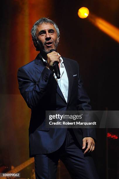 Sergio Dalma performs at the Theater Liceu on October 6, 2010 in Barcelona, Spain.