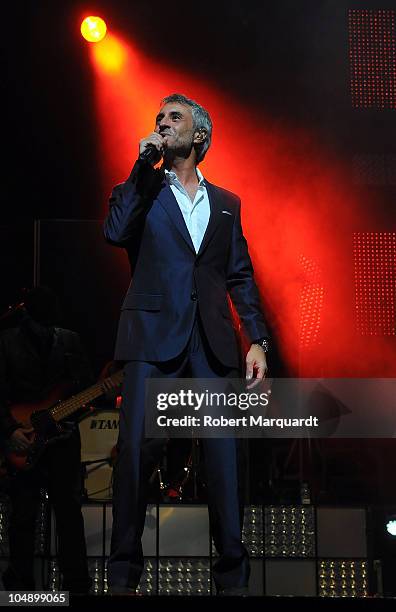 Sergio Dalma performs at the Theater Liceu on October 6, 2010 in Barcelona, Spain.