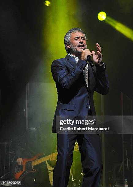 Sergio Dalma performs at the Theater Liceu on October 6, 2010 in Barcelona, Spain.