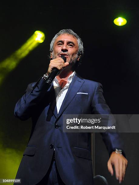 Sergio Dalma performs at the Theater Liceu on October 6, 2010 in Barcelona, Spain.