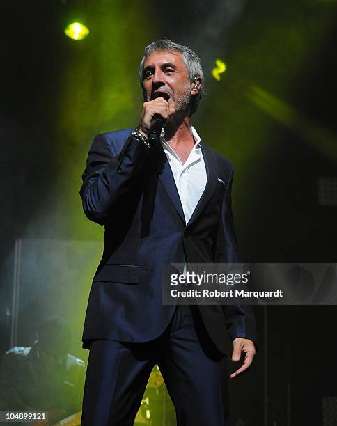Sergio Dalma performs at the Theater Liceu on October 6, 2010 in Barcelona, Spain.