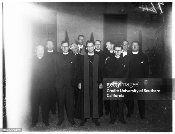 New Officers at Episcopal convention, 24 January 1952. Reverend Thomas R Marshall;Reverend F C Benson Bellis;Bishop Donald James Campbell;Reverend...