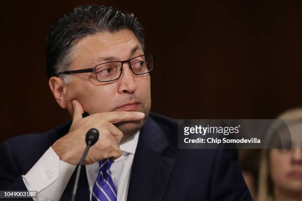 Assistant Attorney General for Antitrust Makan Delrahim testifies before the Senate Judiciary Committee during an oversight hearing on the...