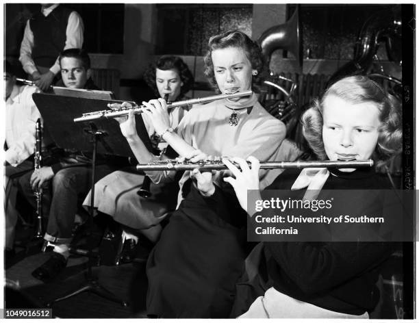 Chaffey Junior College Symphony Orchestra and 80 member symphonic choir, 11 March 1952. Jack Feeney, conductor;Windy Hayward, flute;Letty Maurer,...