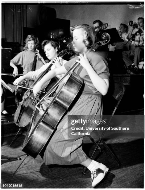 Chaffey Junior College Symphony Orchestra and 80 member symphonic choir, 11 March 1952. Jack Feeney, conductor;Windy Hayward, flute;Letty Maurer,...