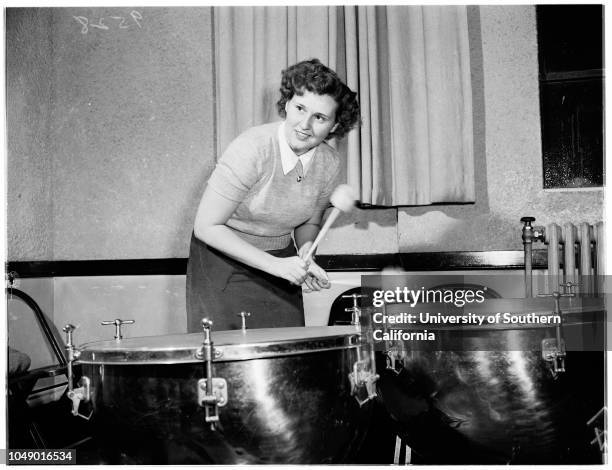 Chaffey Junior College Symphony Orchestra and 80 member symphonic choir, 11 March 1952. Jack Feeney, conductor;Windy Hayward, flute;Letty Maurer,...