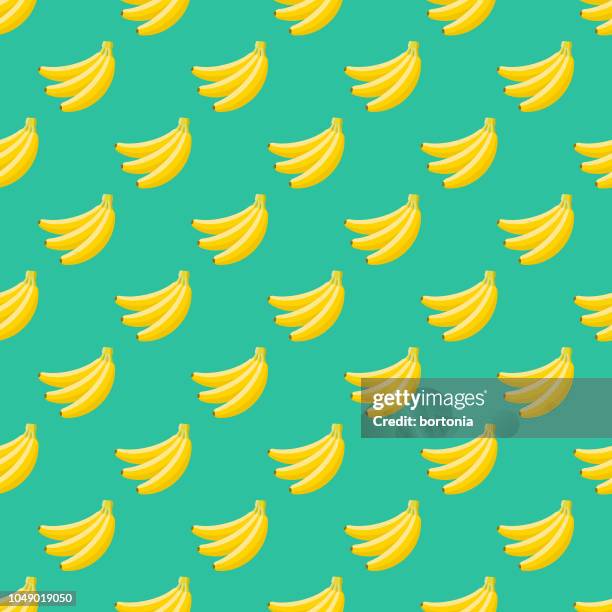 stockillustraties, clipart, cartoons en iconen met banaan fruit naadloze patroon - banana