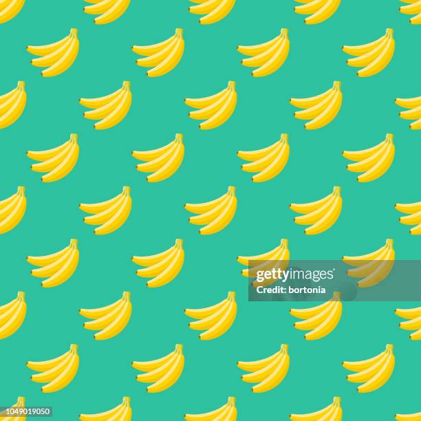bildbanksillustrationer, clip art samt tecknat material och ikoner med banan frukt sömlösa mönster - fruit