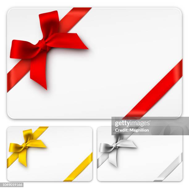 illustrations, cliparts, dessins animés et icônes de les cartes-cadeaux avec arcs - nouer