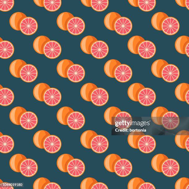 grapefruit fruit seamless pattern - grapefruit stock illustrations