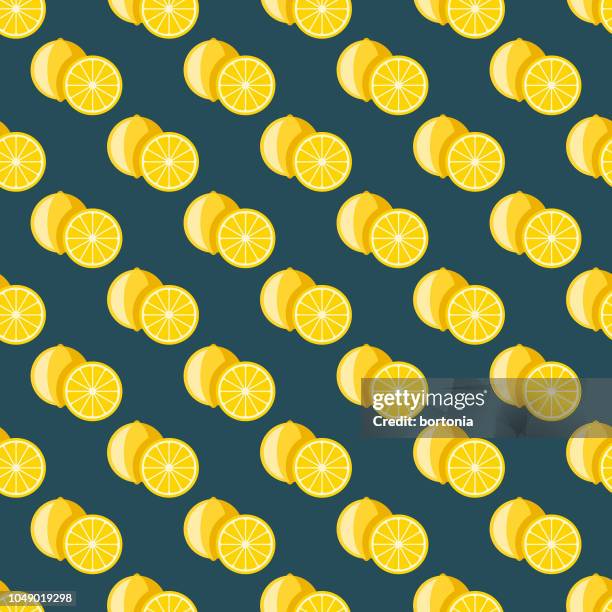 lemon fruit seamless pattern - lemon pattern stock illustrations
