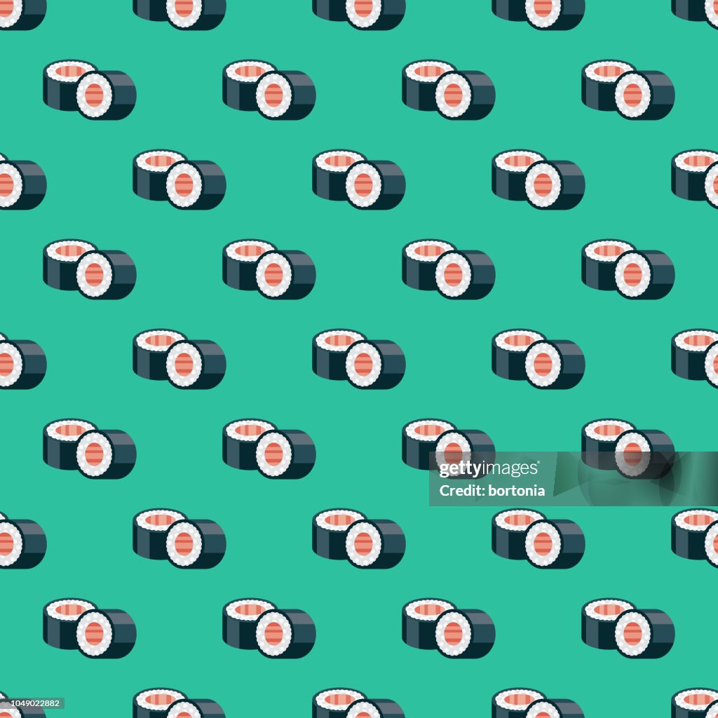 Japanese Sushi Seamless Pattern