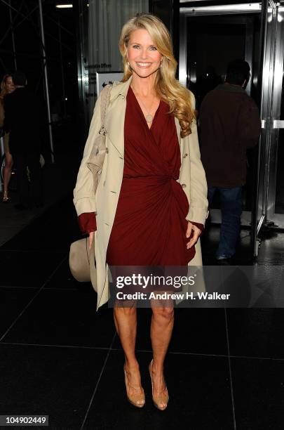 Model Christie Brinkley attends the screening of "Fair Game" hosted by Giorgio Armani & The Cinema Society at The Museum of Modern Art on October 6,...