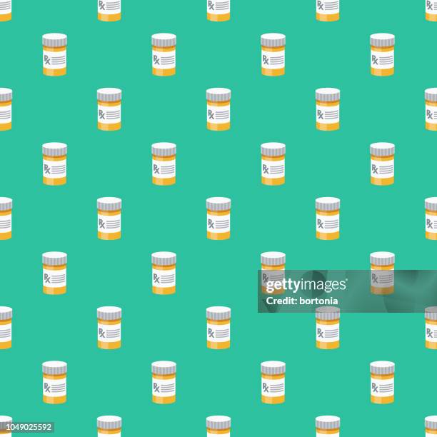 prescription medical supplies seamless pattern - pill background stock illustrations