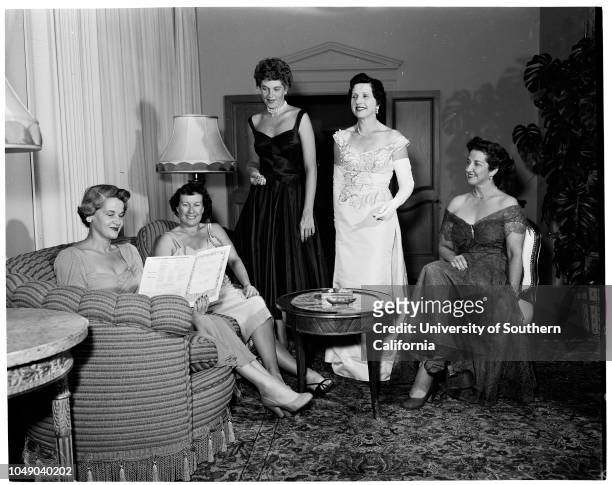 Opera layout, 26 August 1953. Mrs William E Taverner;Mrs Charles I Houghton;Dorothy Warrenskjold;Mrs Clement Atwater;MRs. Jack F Ray;Mrs Nicholas...