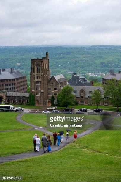 campus of cornell university on commencement day - ithaca stock pictures, royalty-free photos & images