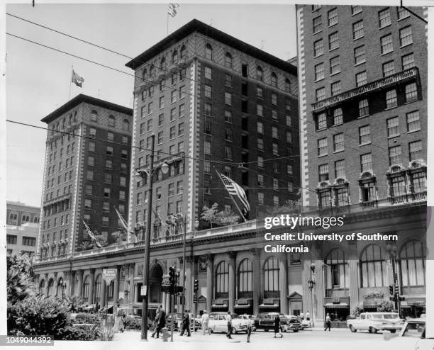 Photograph of the Biltmore Hotel which served as Democratic Convention headquarters during the Democratic Convention of 1960. 'Biltmore Hotel,...