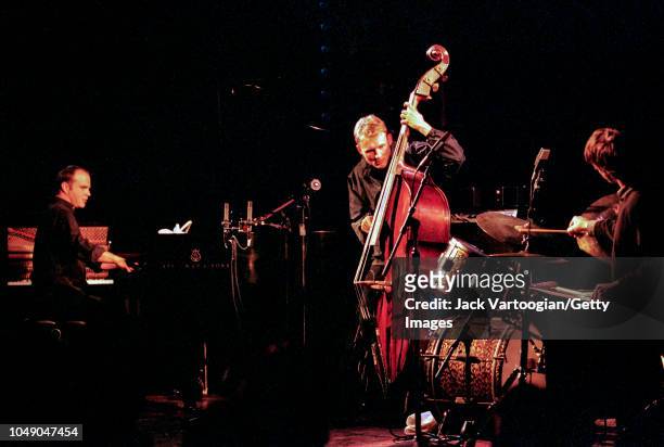 American Jazz trio Medeski, Martin, and Wood perform in an all-acoustic program at the Angel Orensanz Foundation Center for the Arts, New York, New...