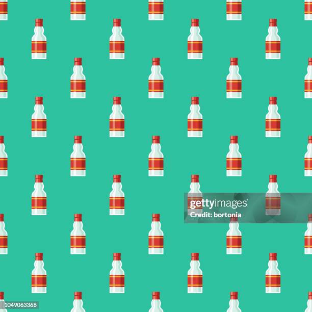 russian vodka seamless pattern - vodka stock illustrations