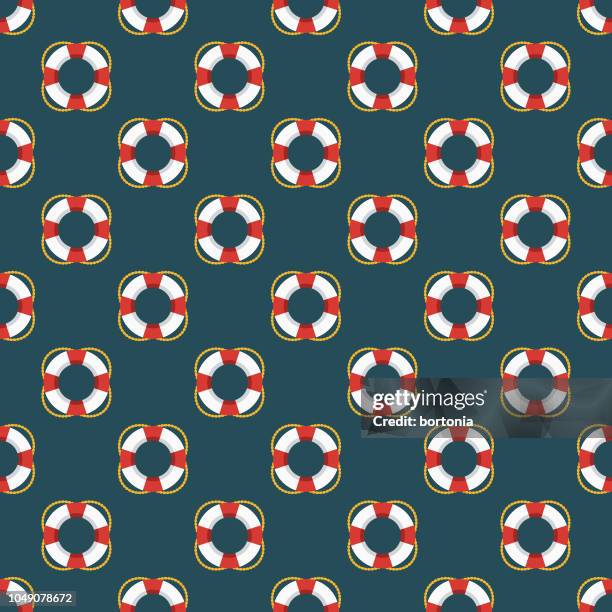 swimming vacations seamless pattern - summer pool stock illustrations