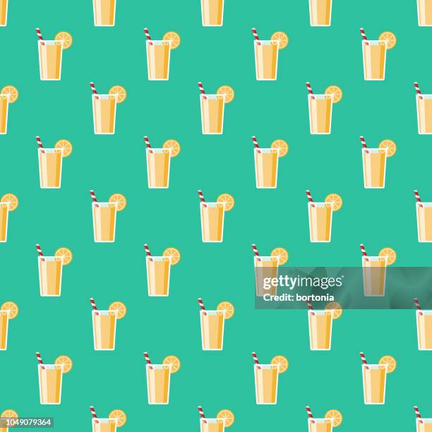 stockillustraties, clipart, cartoons en iconen met limonade vakanties naadloze patroon - citroen frisdrank