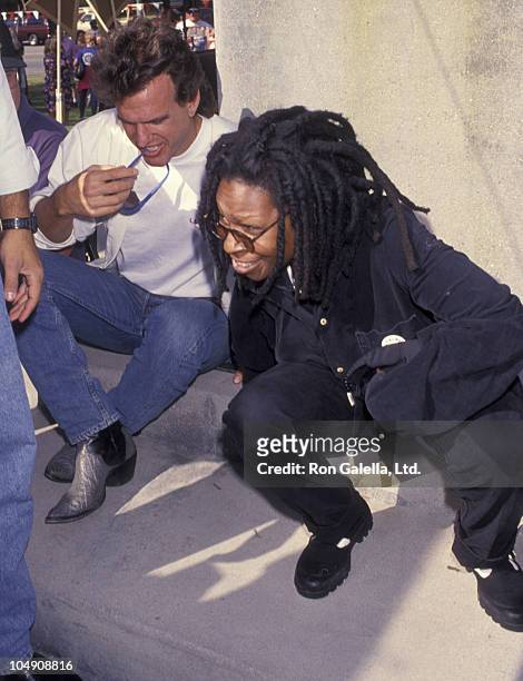 Actress Whoopi Goldberg and son Lyle Trachtenberg attend IATSE Union Salidarity Rally on November 20, 1993 at Johnny Carson Park in Burbank,...