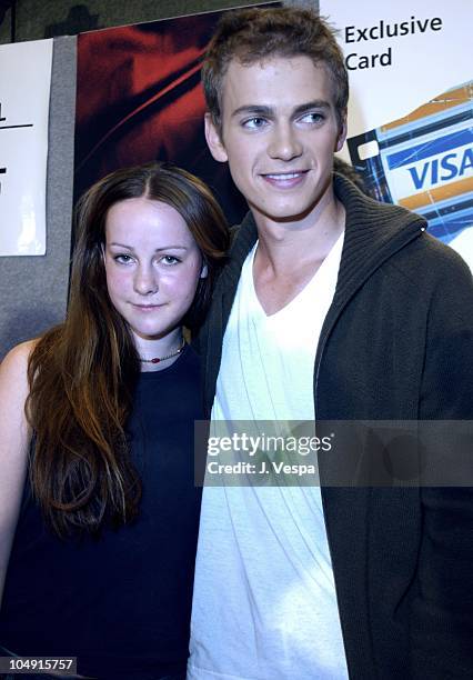 Jena Malone & Hayden Christensen during Toronto 2001 - Life of a House Press Conference at Press Conference in Toronto, Canada.