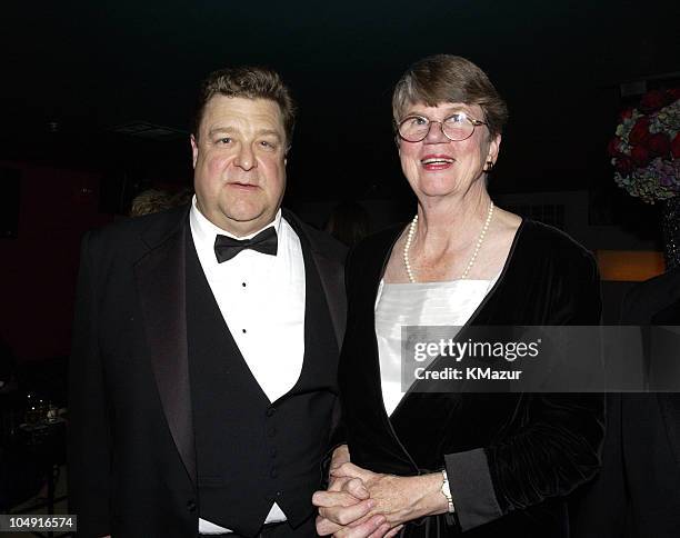 John Goodman and Janet Reno during The 10th Annual Elton John AIDS Foundation InStyle Party - Inside at Moomba Restaurant in Hollywood, California,...