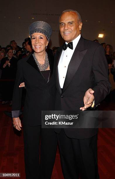 Harry Belafonte and wife Jeanette Belafonte arrive; "On Stage at the Kennedy Center: The Mark Twain Prize" will air November 21, at 9 p.m. On PBS.