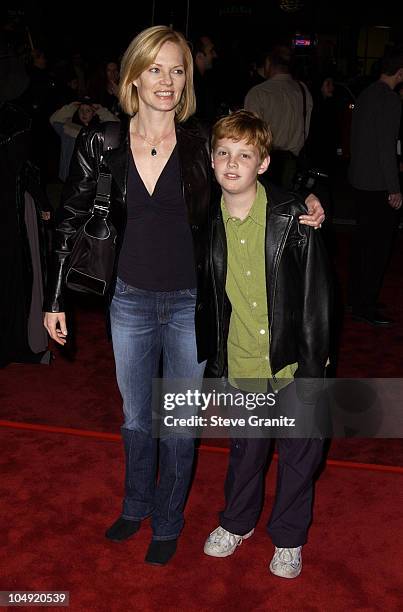 Marg Helgenberger and son Hugh Howard Rosenberg during "Harry Potter and The Sorcerer's Stone" Los Angeles Premiere at Mann Village Theatre in...