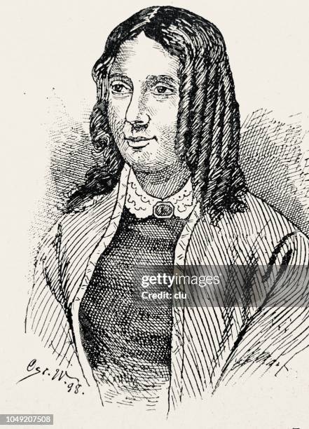 harriet beecher stowe, amcerican writer, 1812-1987 - harriet-beecher-stowe stock illustrations