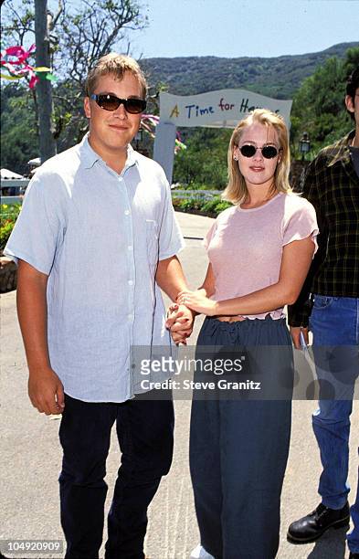 Daniel B. Clark & Jennie Garth during Pediatric Aids Event A Time For Heroes at Private House in Bel Air, California, United States.