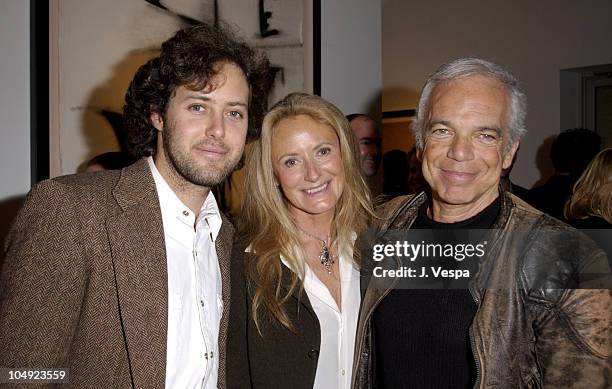 David Lauren, Ricky Lauren & Ralph Lauren during Greg Lauren Art Show Opening at Stricoff Fine Art Gallery in New York City, New York, United States.