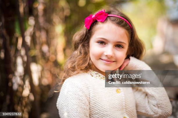 happy little girl outdoors in nature - children only stock pictures, royalty-free photos & images