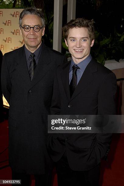 Elijah Wood arriving at the AFI Awards 2001 at the Beverly Hills Hotel in Beverly Hills, California.