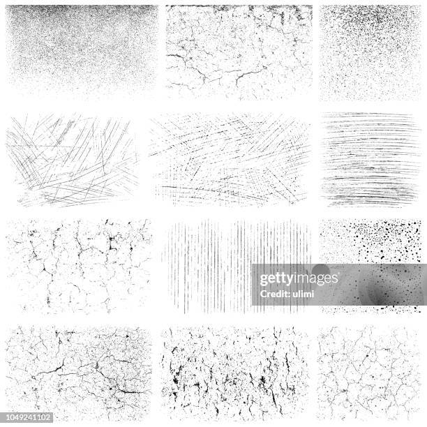 set of grunge vector textures - crayon on wall stock illustrations